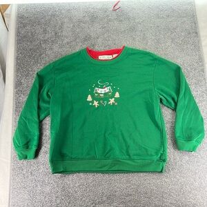 Emerald Isle Long Sleeve Sweater Sweatshirt Green Christmas Holiday Womens M